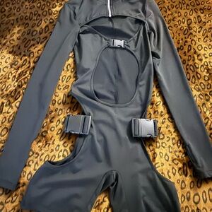 Chic Black Women's Jumpsuit with Buckle Detail